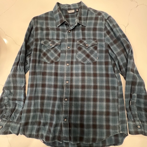 Vans Other - Vans Casual Blue and Black Plaid Shirt